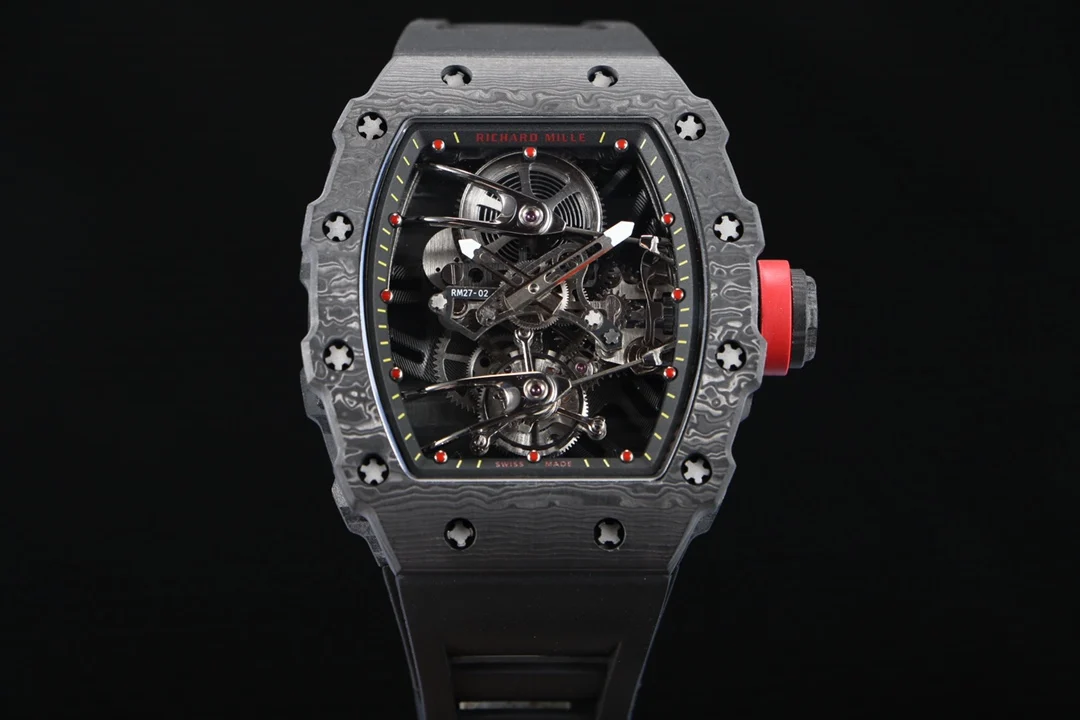 Richard Mille RM Tourbillon Titanium Black Dial RM 27-02 — photographed off the sweep