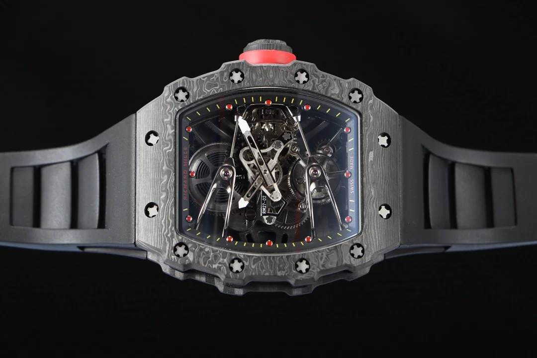 Richard Mille RM Tourbillon Titanium Black Dial RM 27-02 — photographed off the sweep