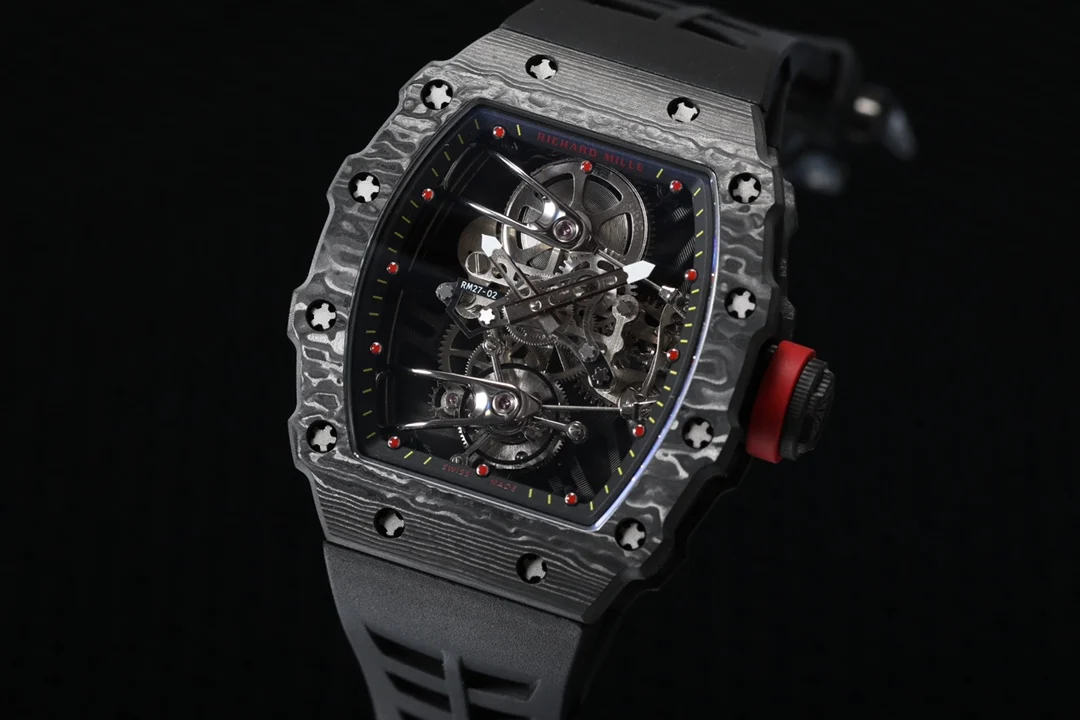 Richard Mille RM Tourbillon Titanium Black Dial RM 27-02 — photographed off the sweep