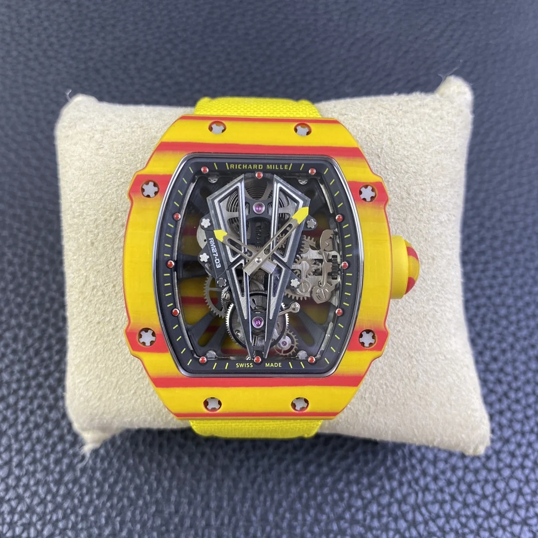 Richard Mille RM Tourbillon Titanium Black Dial RM 27-03 — photographed off the sweep