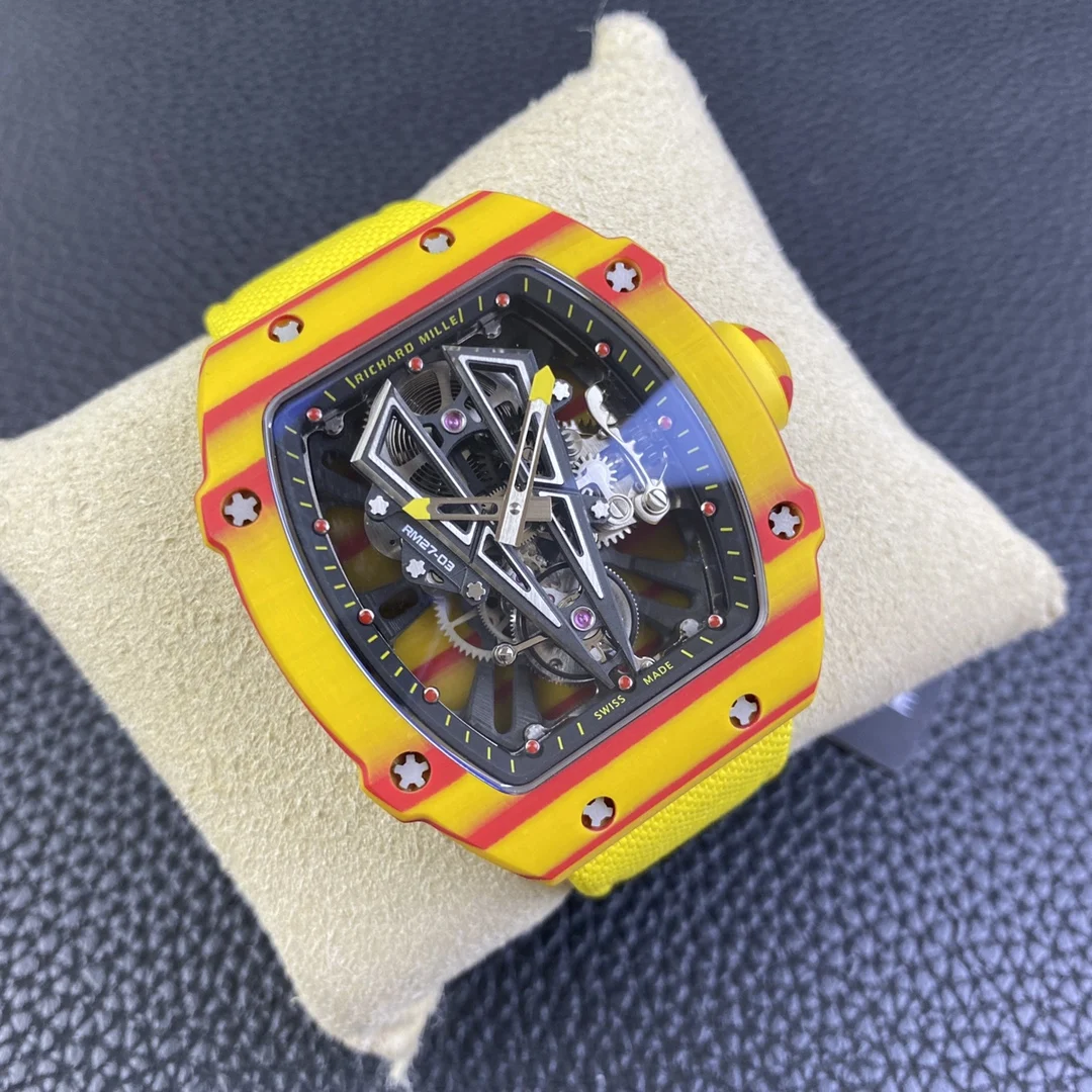 Richard Mille RM Tourbillon Titanium Black Dial RM 27-03 — photographed off the sweep