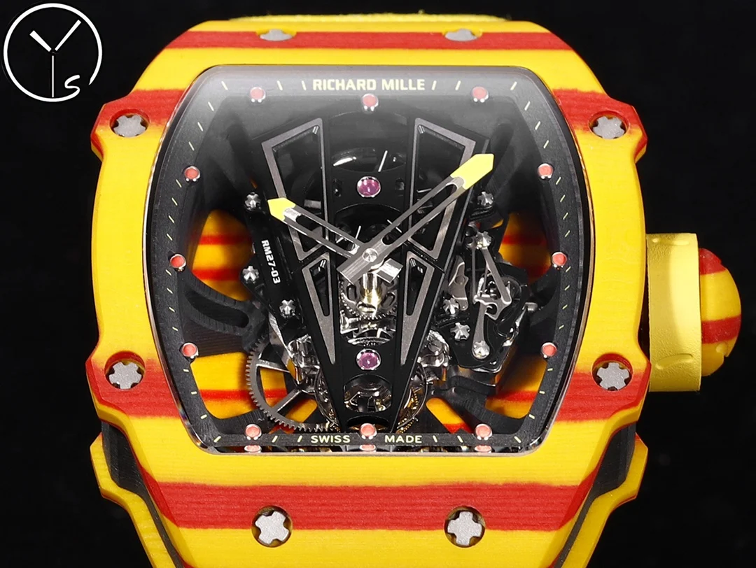 Richard Mille RM Tourbillon Titanium RM 27-03 47.70 × 40.50mm — photographed off the sweep