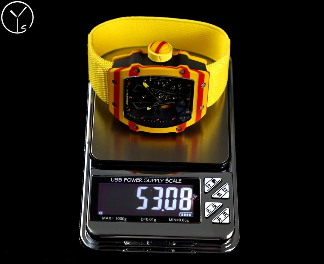 Richard Mille RM Tourbillon Titanium RM 27-03 47.70 × 40.50mm — photographed off the sweep