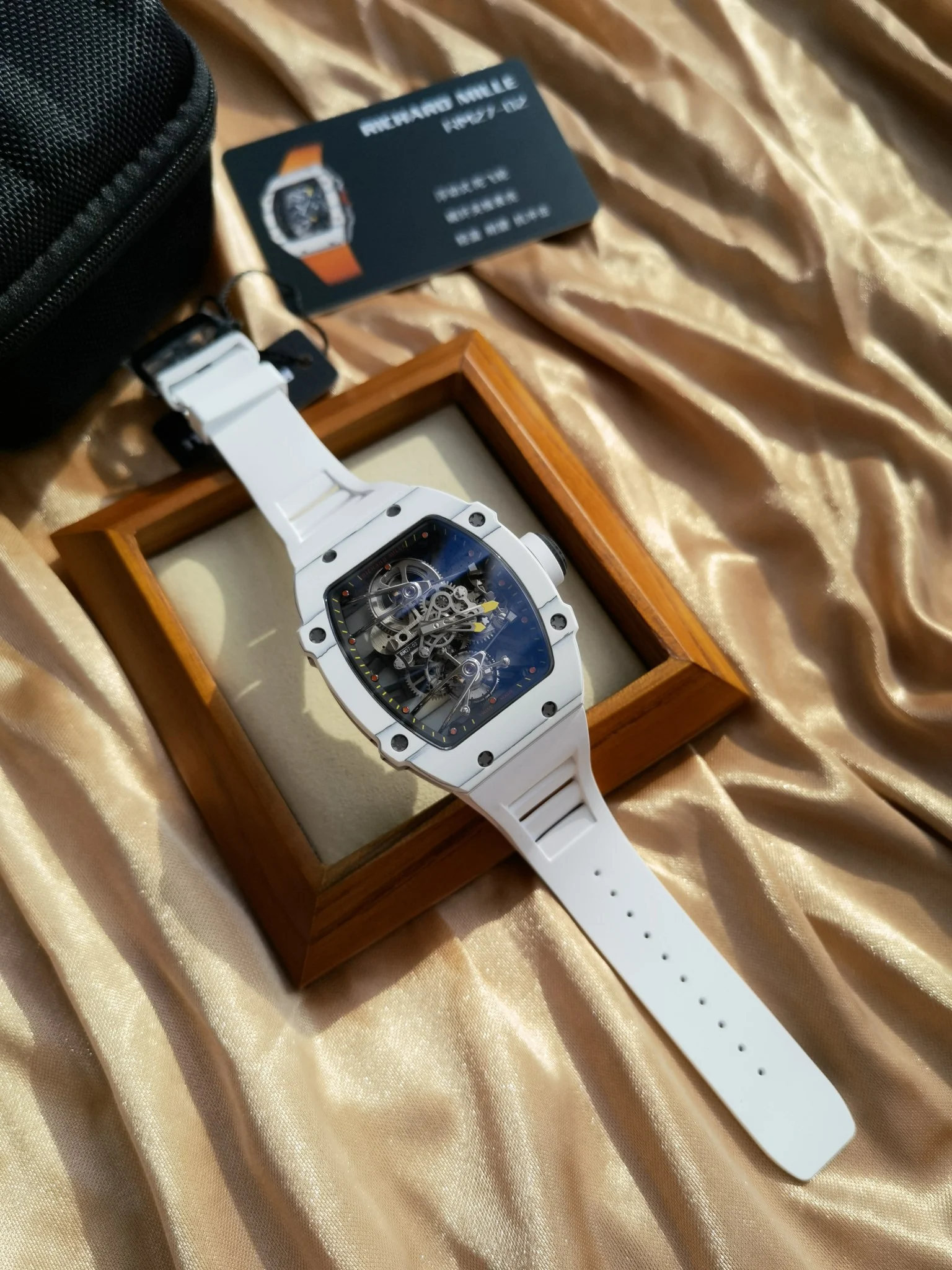 Richard Mille RM Tourbillon Titanium White Dial RM 27-02 — photographed off the sweep