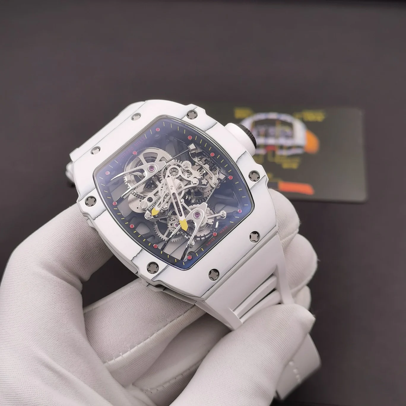 Richard Mille RM Tourbillon Titanium White Dial RM 27-02 — photographed off the sweep