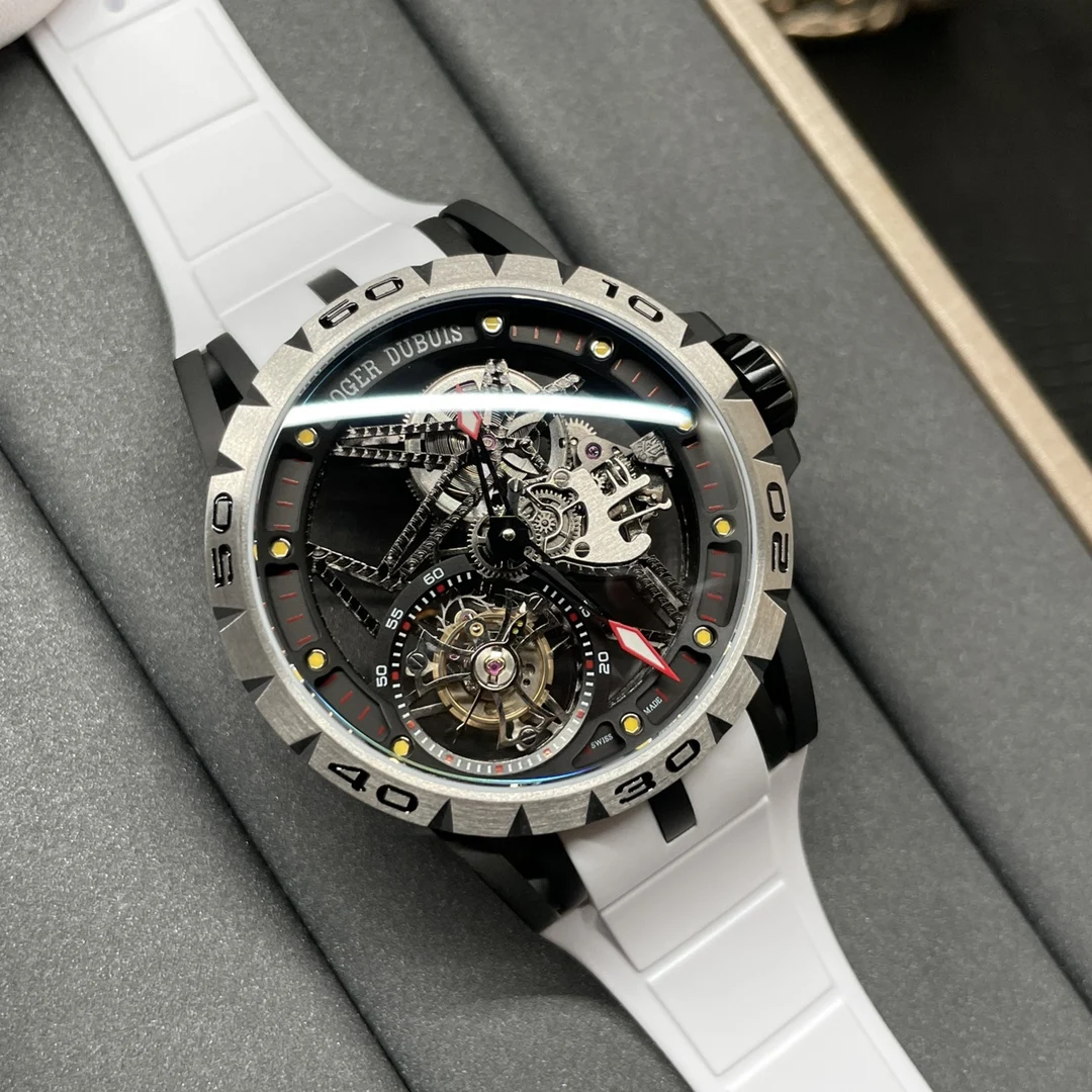Roger Dubuis Black Ceramic Titanium Case V4 Skeleton Tourbillon — photographed off the sweep