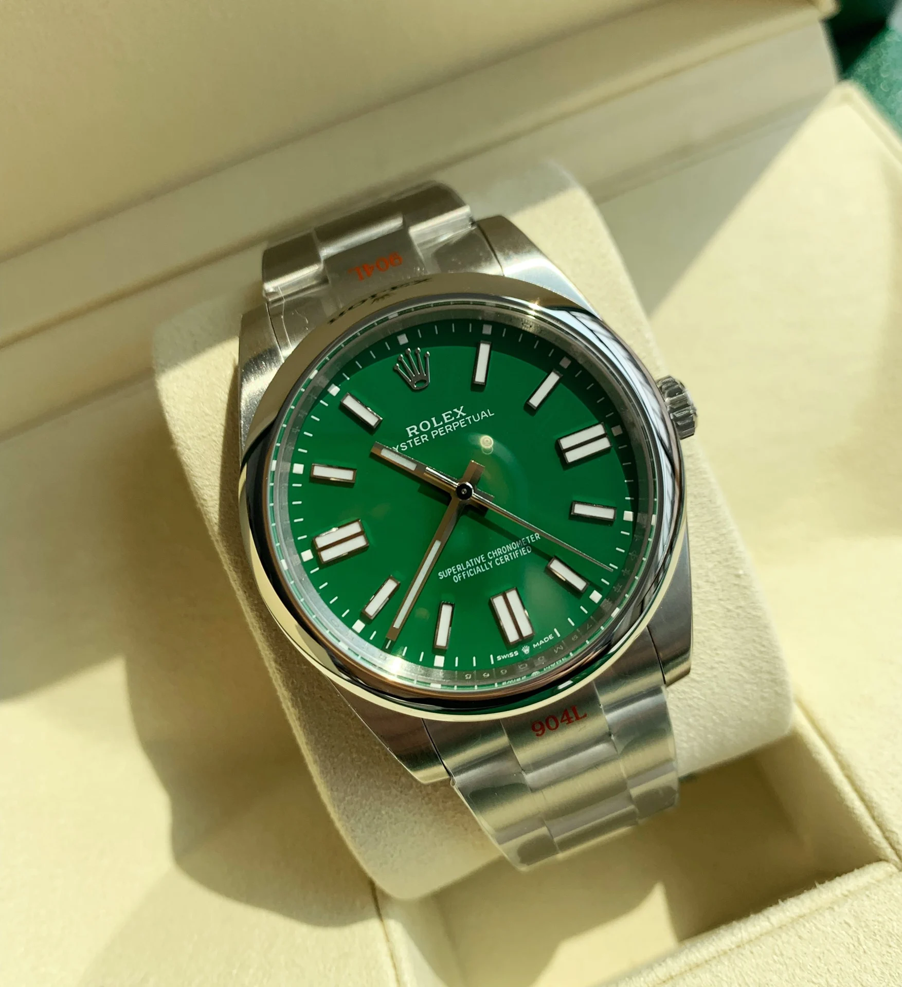 Rolex 124300 — photographed off the sweep
