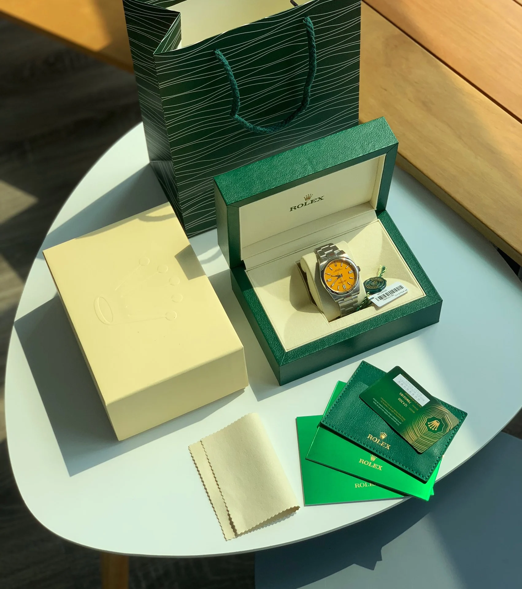 Rolex 124300 — photographed off the sweep
