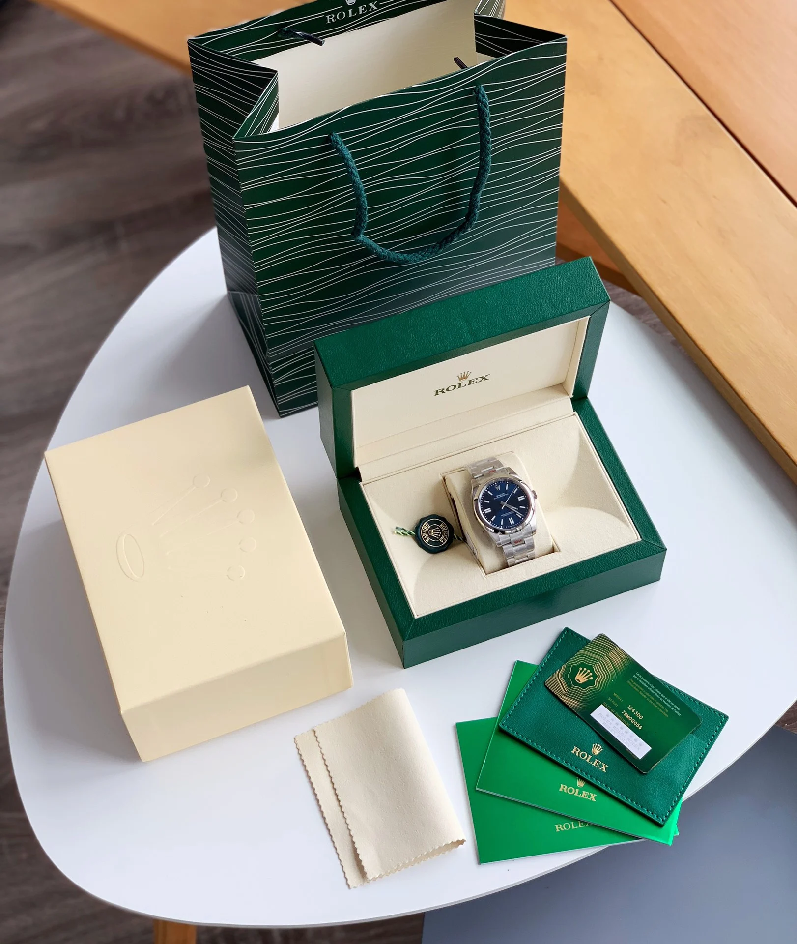 Rolex 124300 — photographed off the sweep
