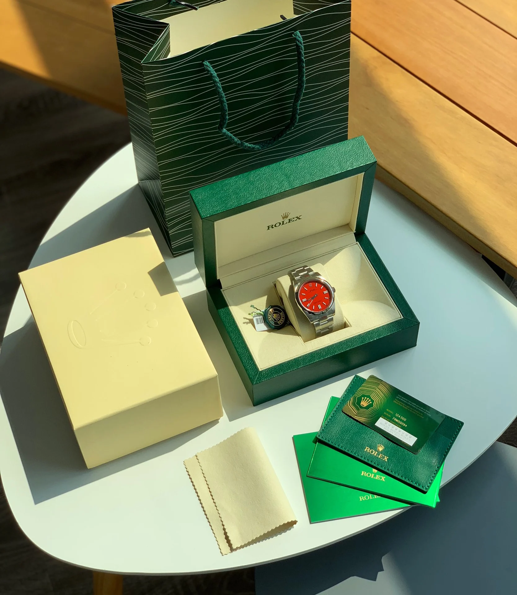 Rolex 124300 — photographed off the sweep