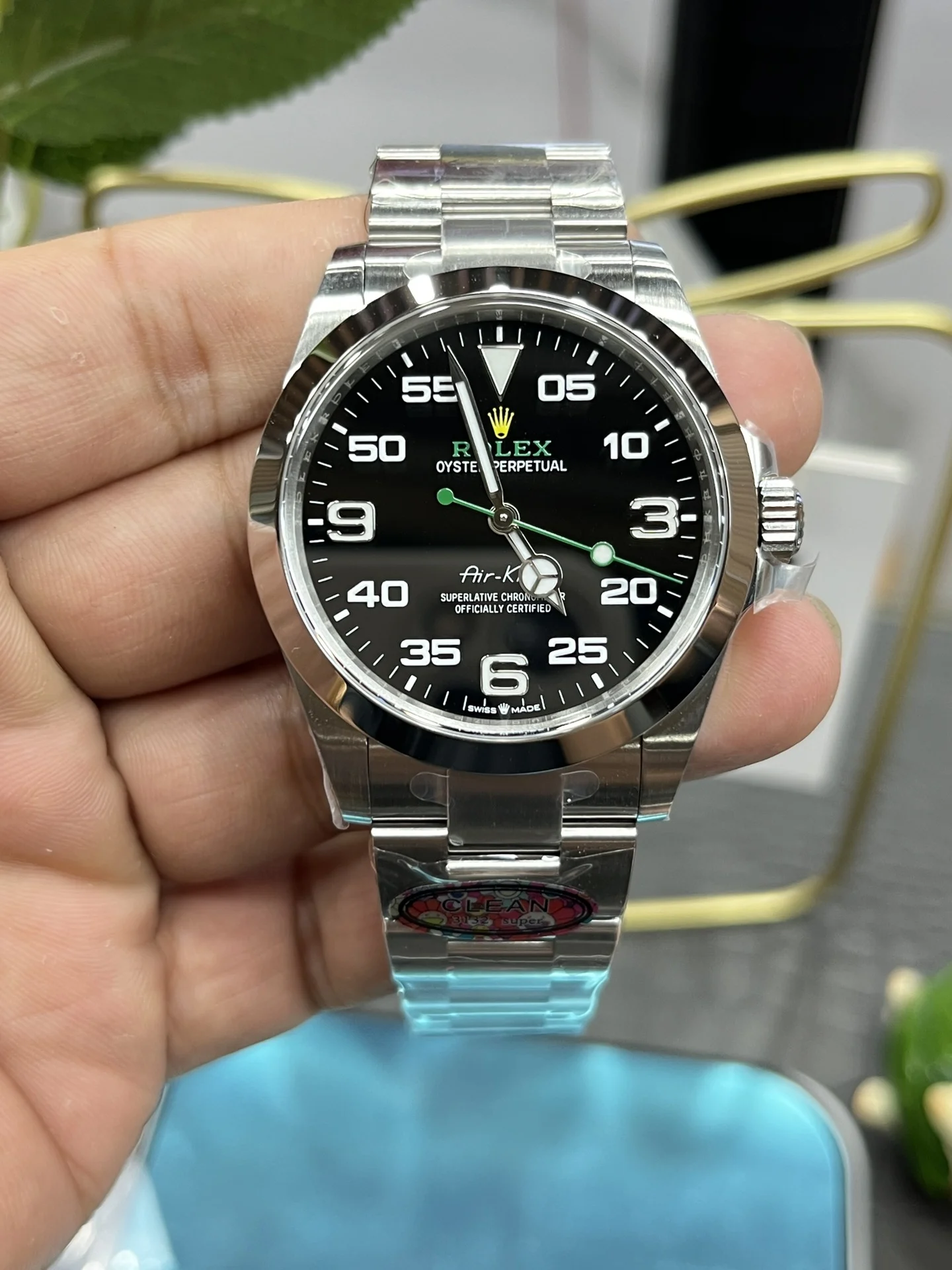 Rolex Air-King — photographed off the sweep
