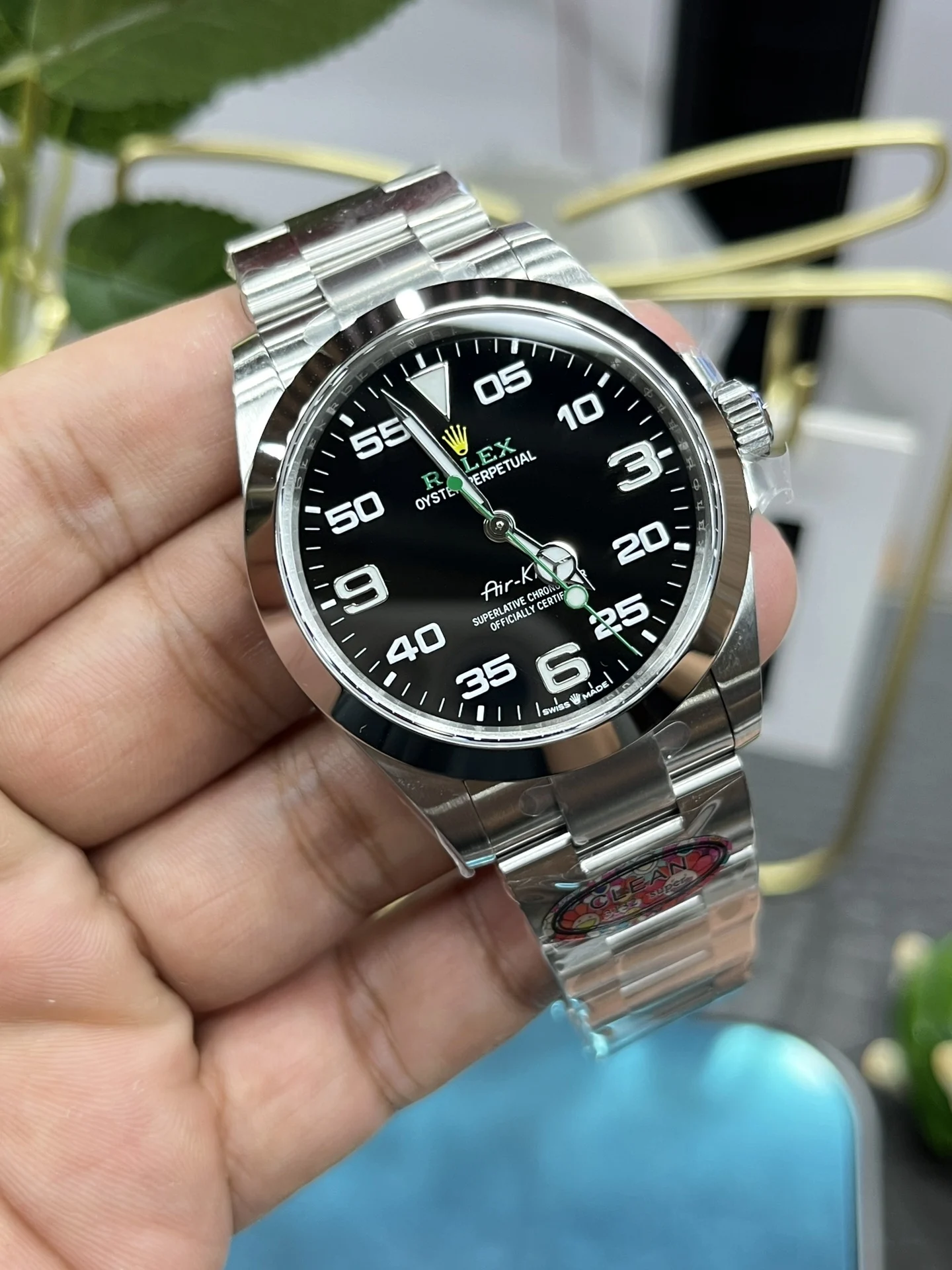 Rolex Air-King — photographed off the sweep