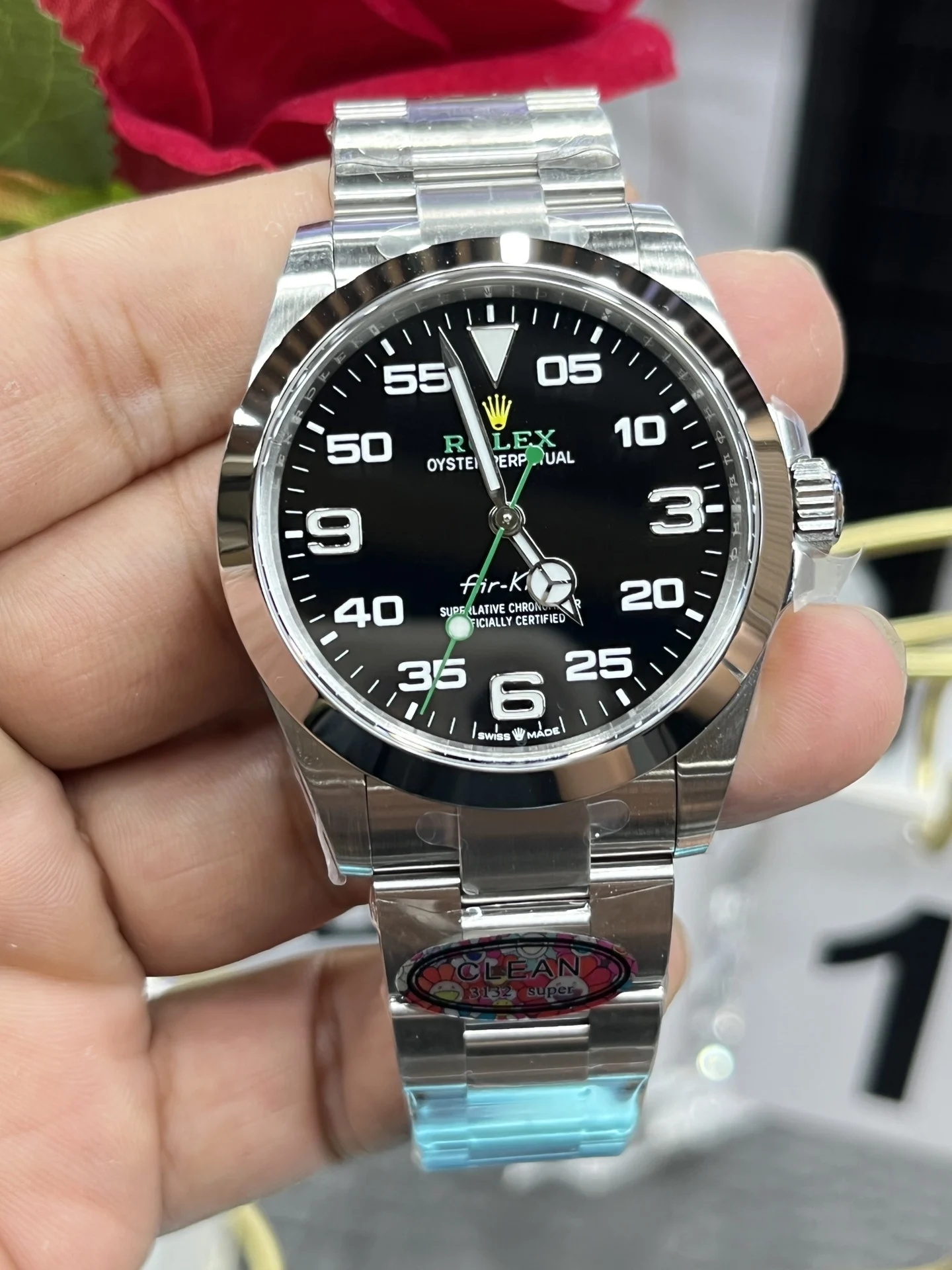 Rolex Air-King — photographed off the sweep