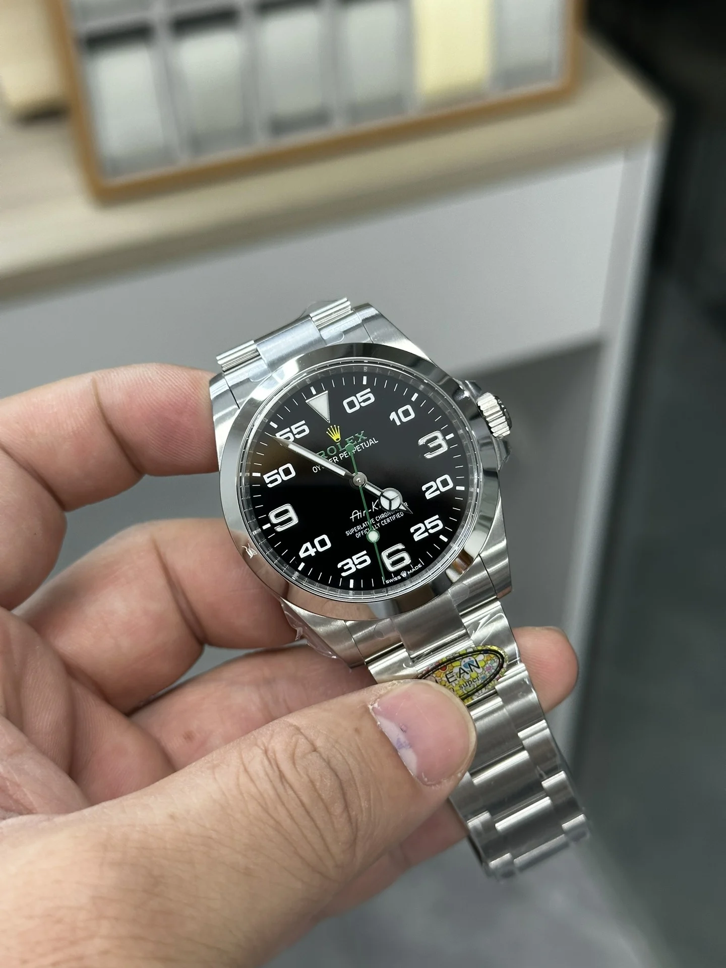 Rolex Air-King — photographed off the sweep