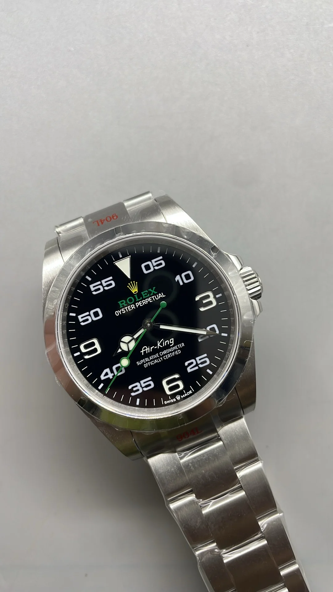 Rolex Air-King — photographed off the sweep