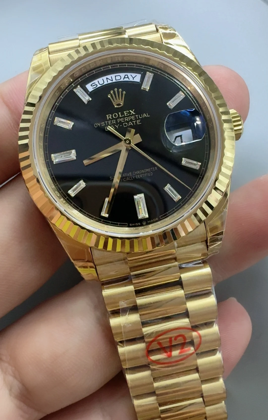 Rolex Black Dial 40mm — photographed off the sweep