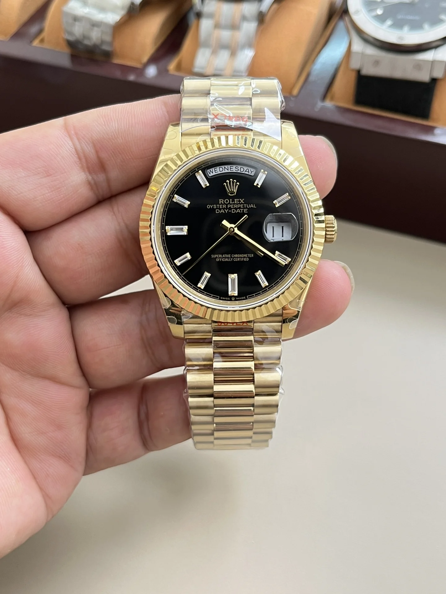 Rolex Black Dial 40mm — photographed off the sweep