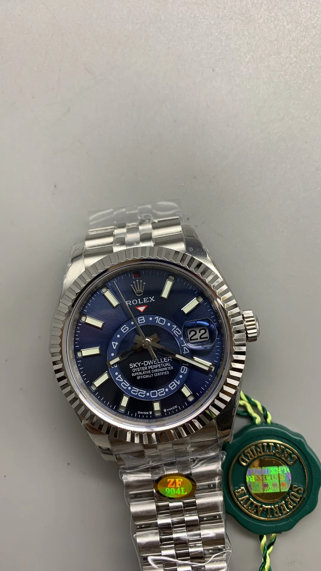 Rolex Blue Dial — photographed off the sweep