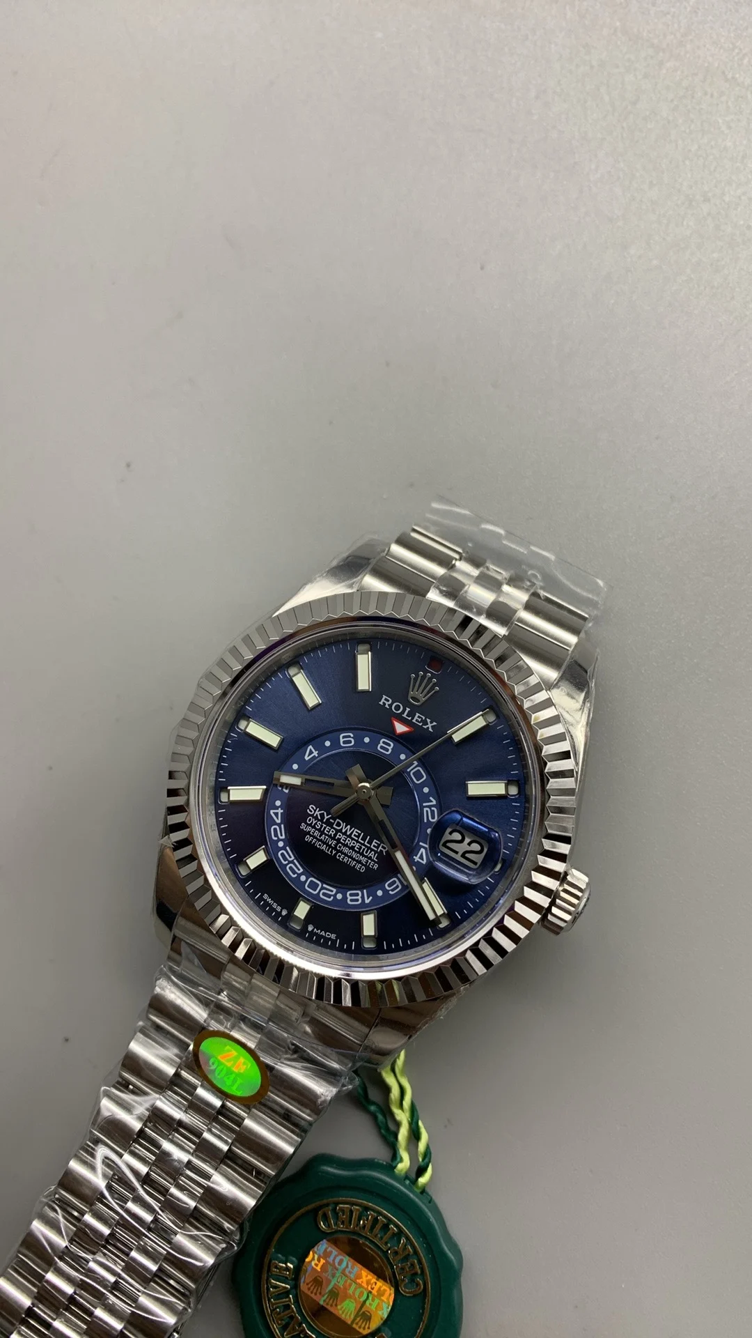 Rolex Blue Dial — photographed off the sweep
