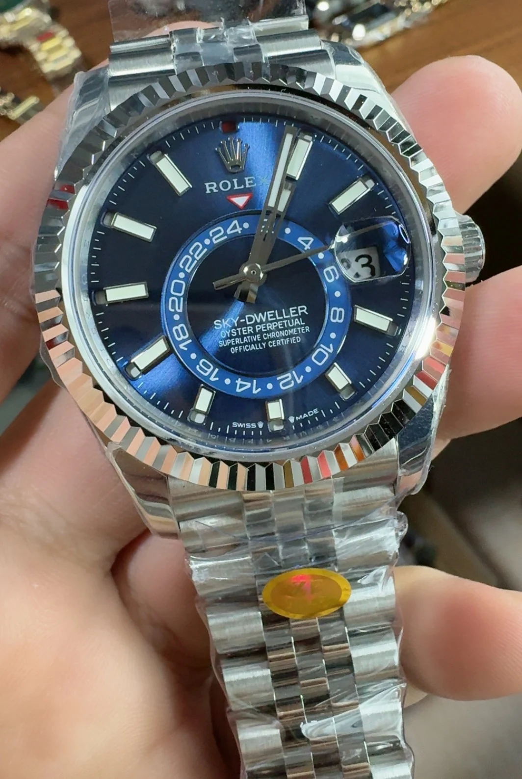 Rolex Blue Dial — photographed off the sweep