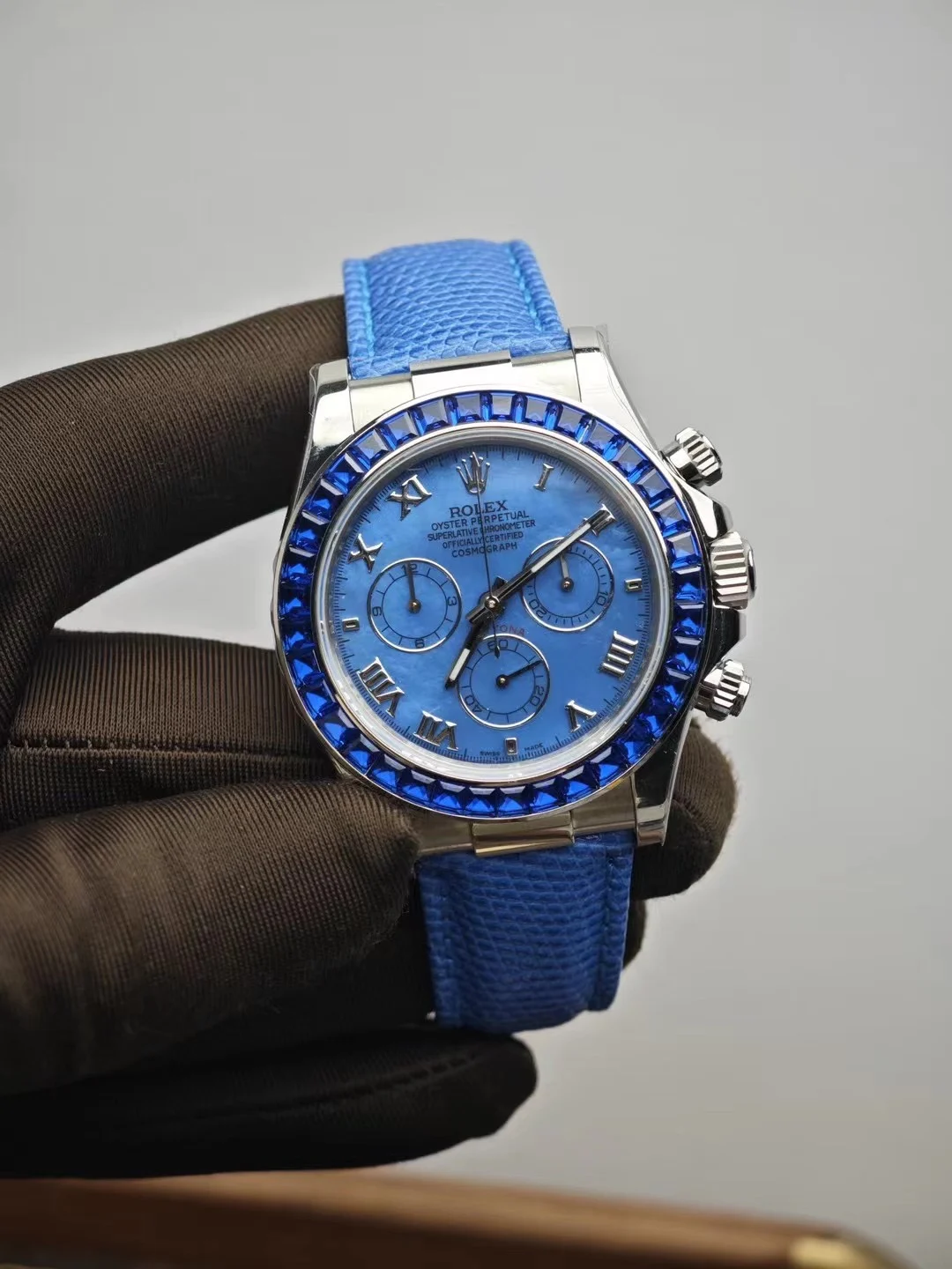 Rolex Blue Dial — photographed off the sweep
