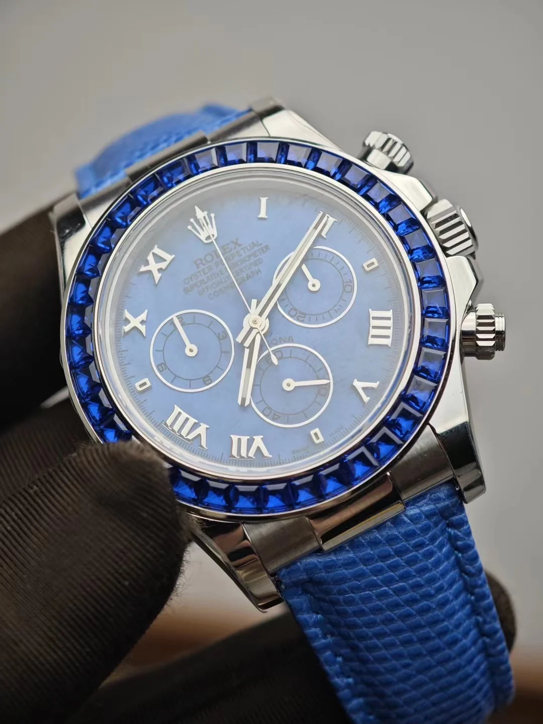 Rolex Blue Dial — photographed off the sweep