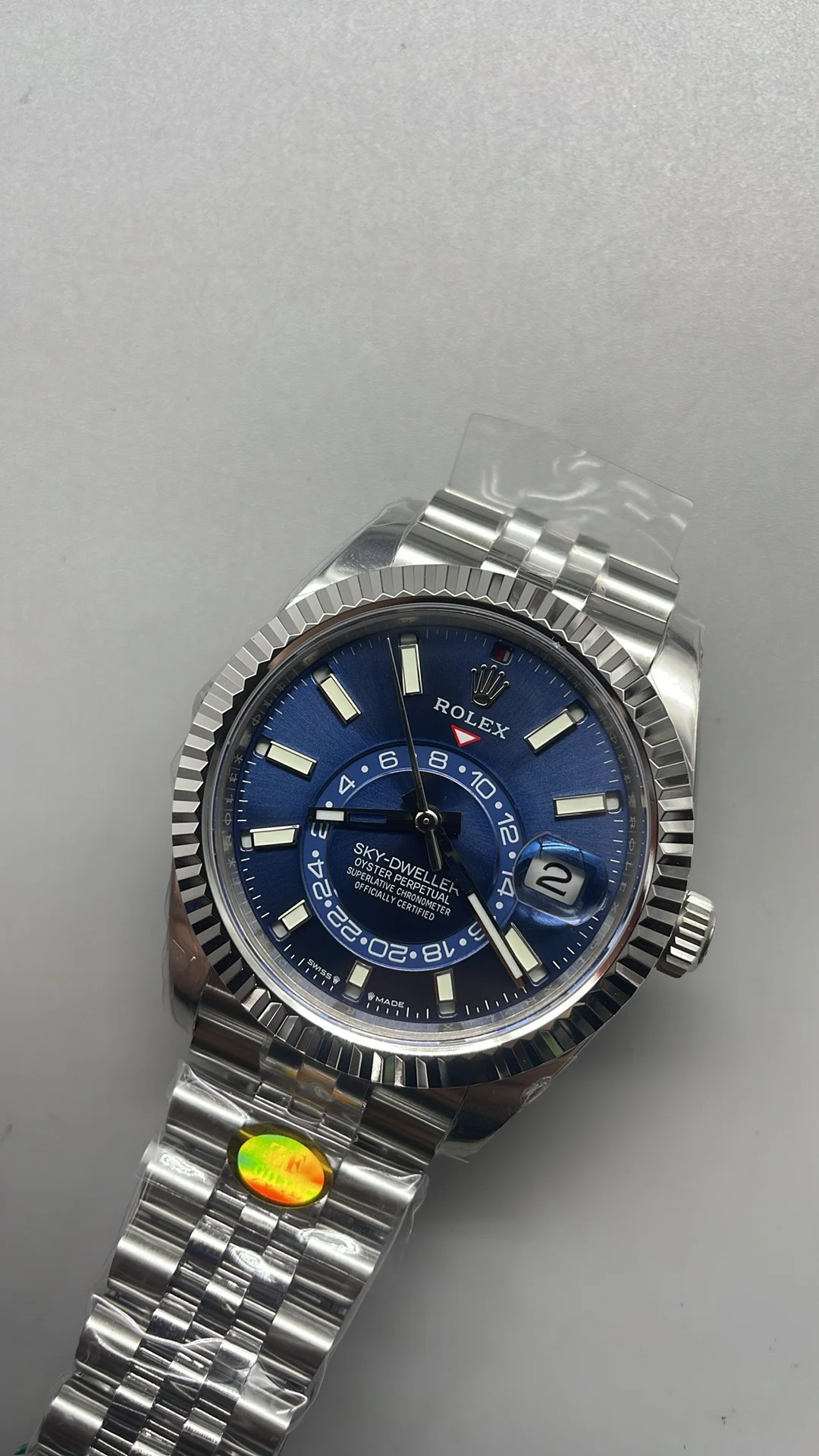 Rolex Blue Dial — photographed off the sweep