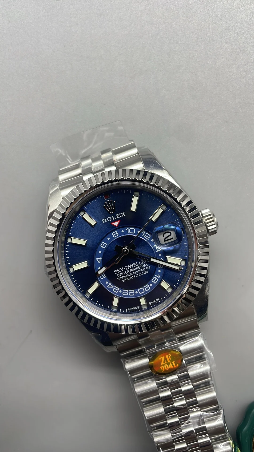 Rolex Blue Dial — photographed off the sweep