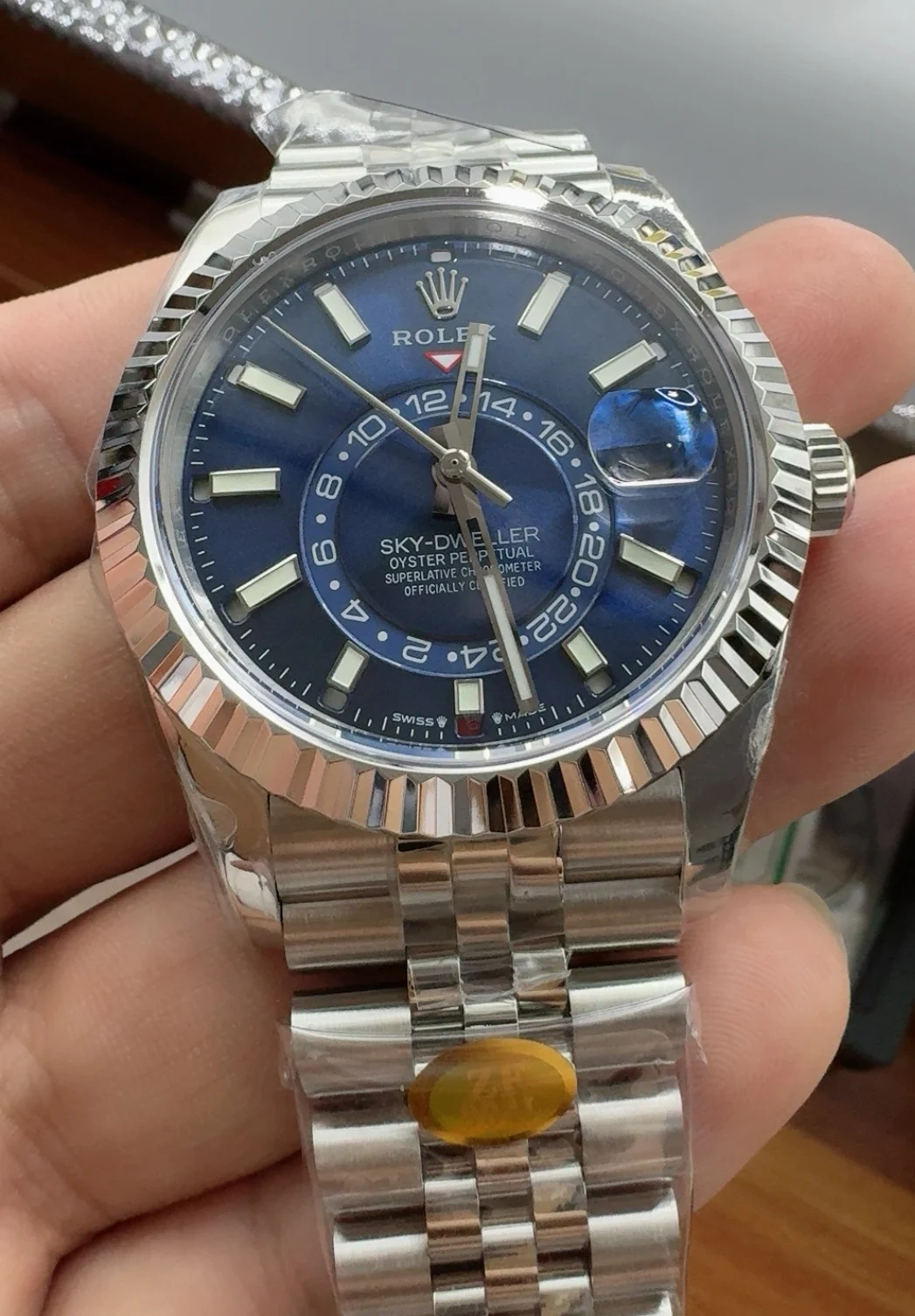 Rolex Blue Dial — photographed off the sweep