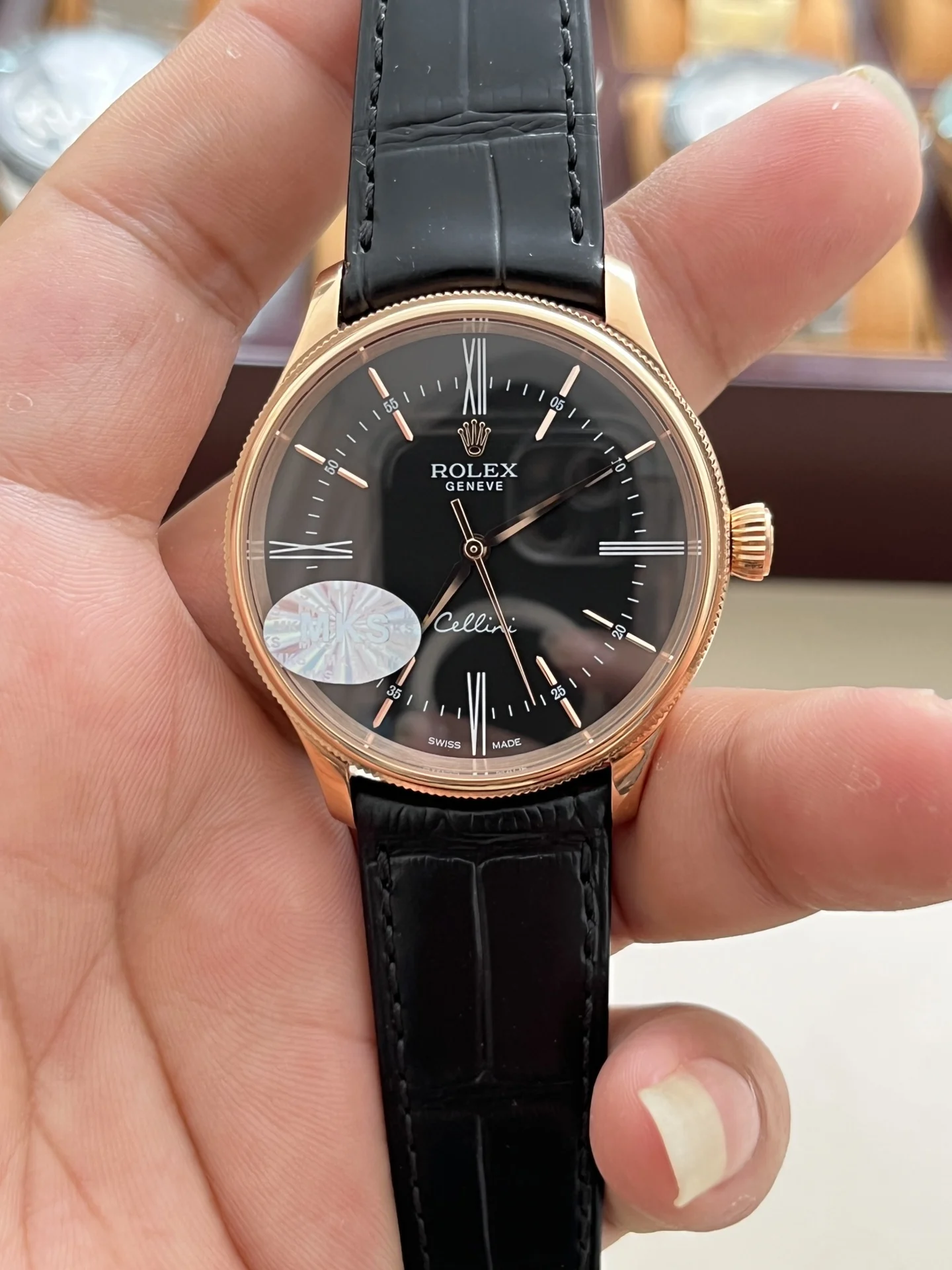 Rolex Cellini 39mm — photographed off the sweep