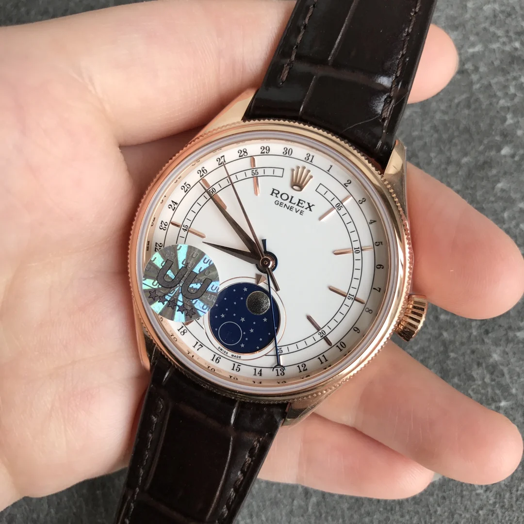 Rolex Cellini Moon Phase Meteorite Rose Gold — photographed off the sweep