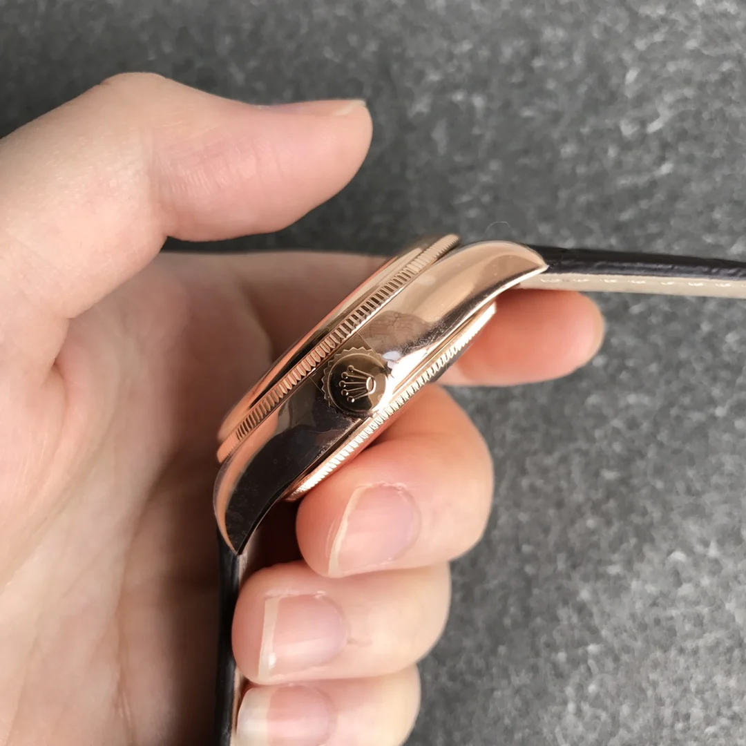 Rolex Cellini Moon Phase Meteorite Rose Gold — photographed off the sweep