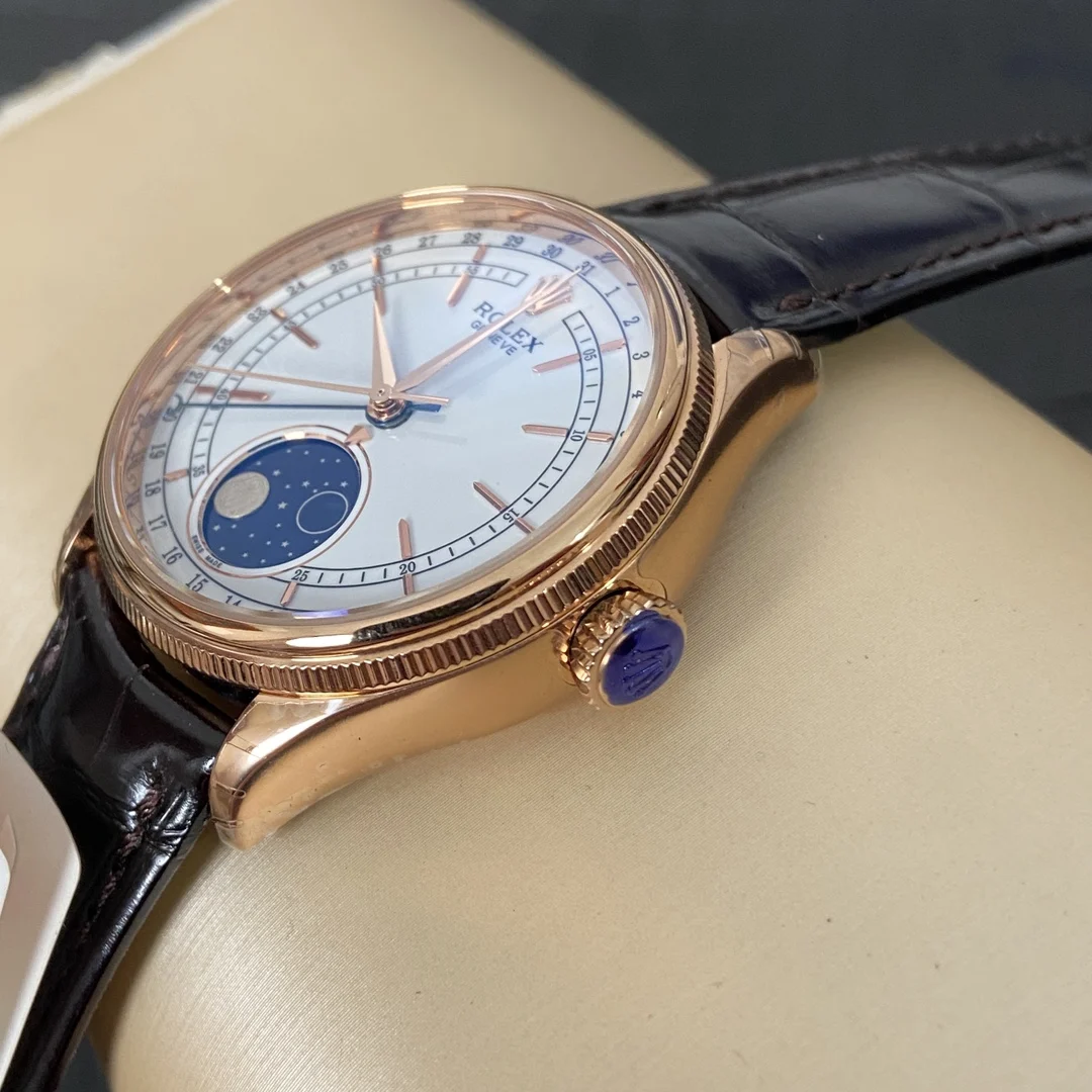Rolex Cellini Moon Phase Meteorite — photographed off the sweep