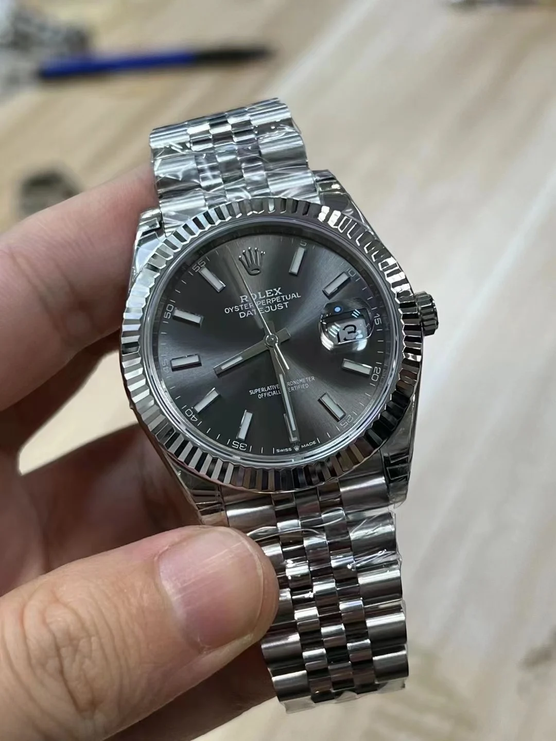 Rolex Datejust — photographed off the sweep