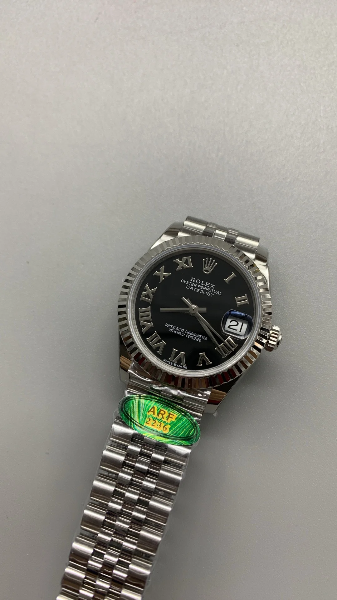 Rolex Datejust Black Dial 31mm — photographed off the sweep