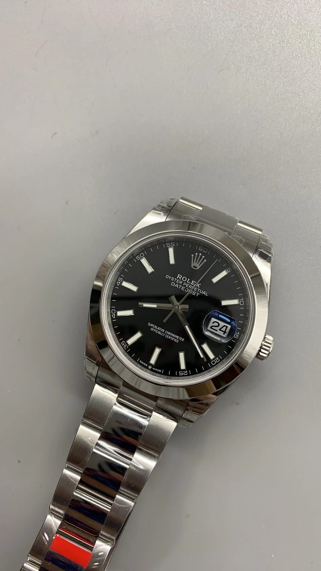 Rolex Datejust Black Dial 41mm — photographed off the sweep