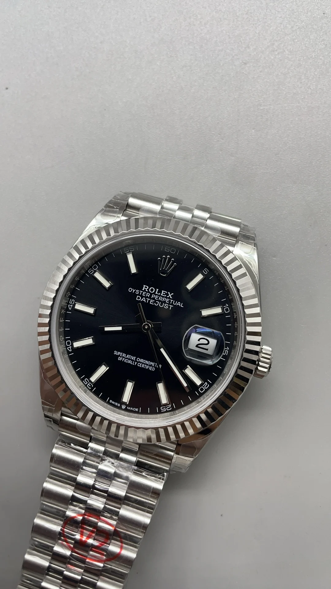 Rolex Datejust Black Dial 41mm — photographed off the sweep
