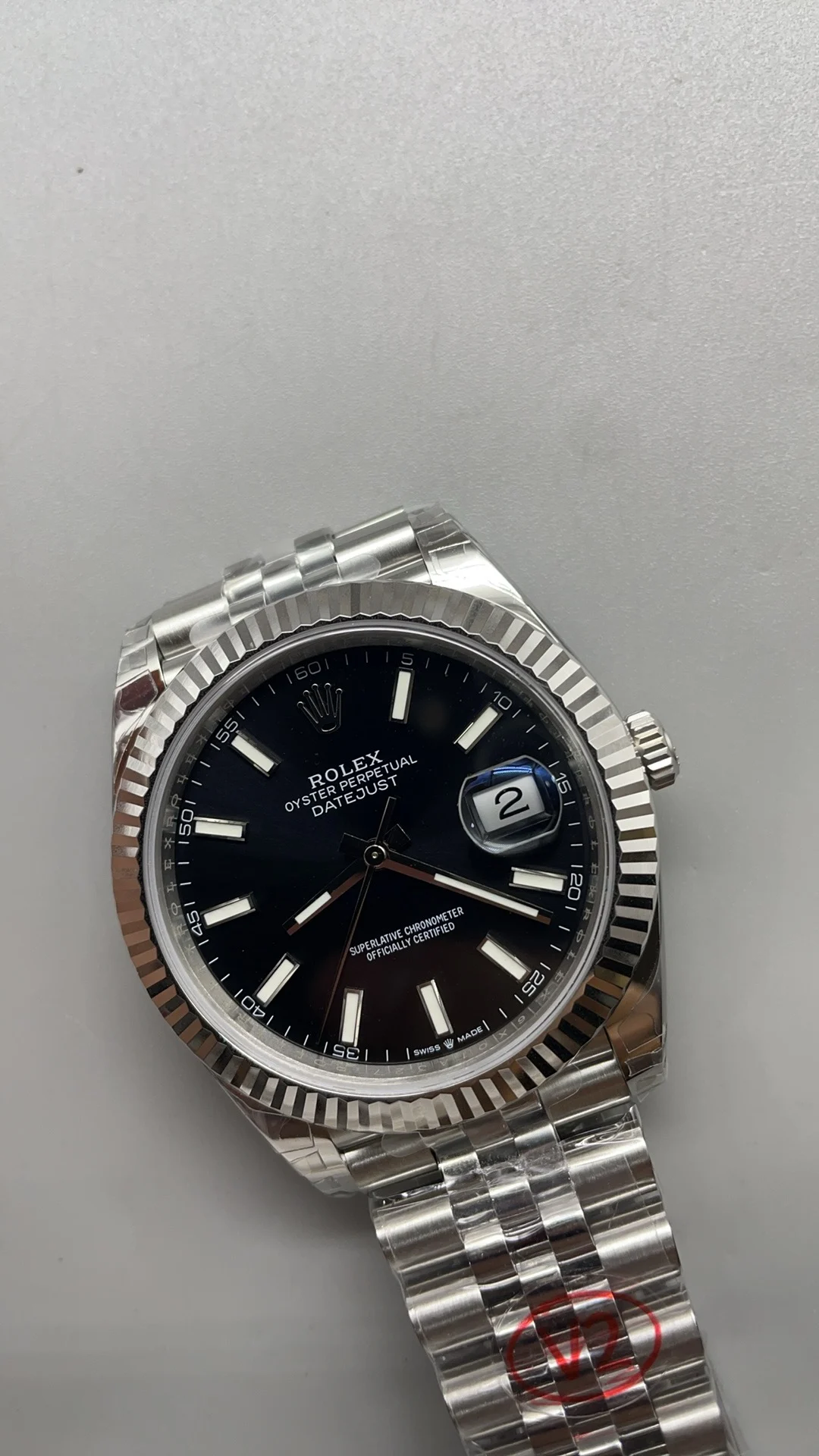 Rolex Datejust Black Dial 41mm — photographed off the sweep