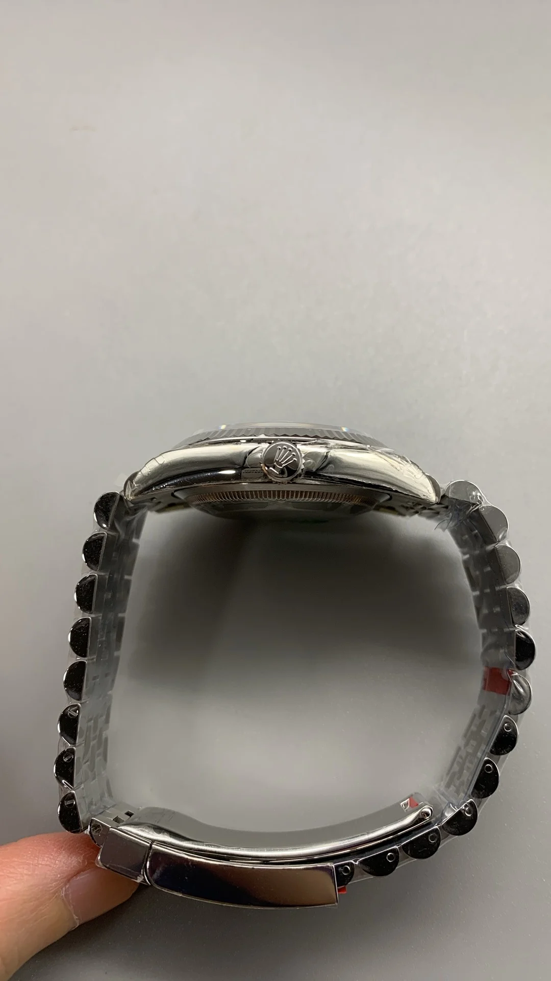 Rolex Datejust Black Dial Diamond-Set 36mm — photographed off the sweep