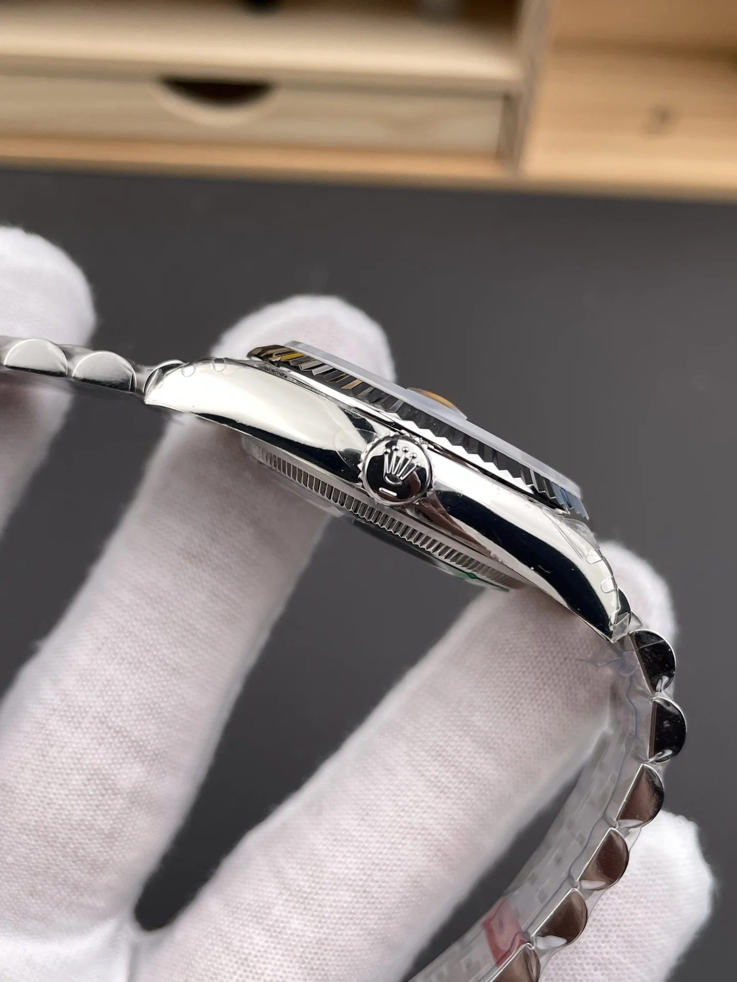 Rolex Datejust Black Dial Diamond-Set 36mm — photographed off the sweep