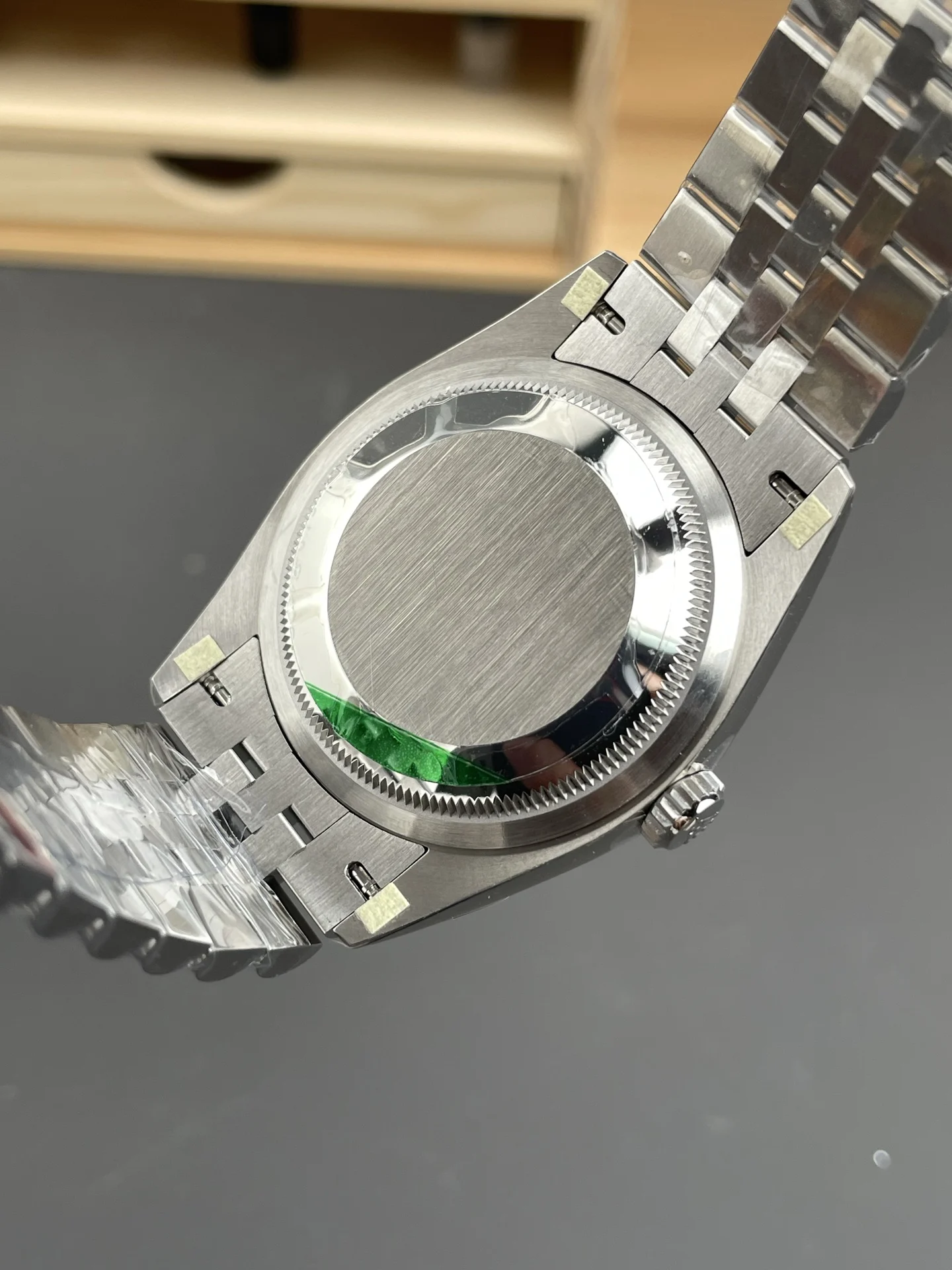 Rolex Datejust Black Dial Diamond-Set 36mm — photographed off the sweep