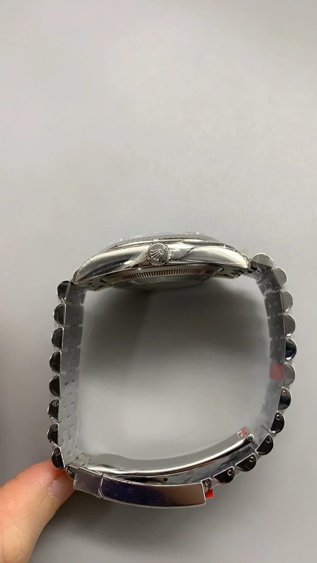 Rolex Datejust Black Dial Diamond-Set 36mm — photographed off the sweep