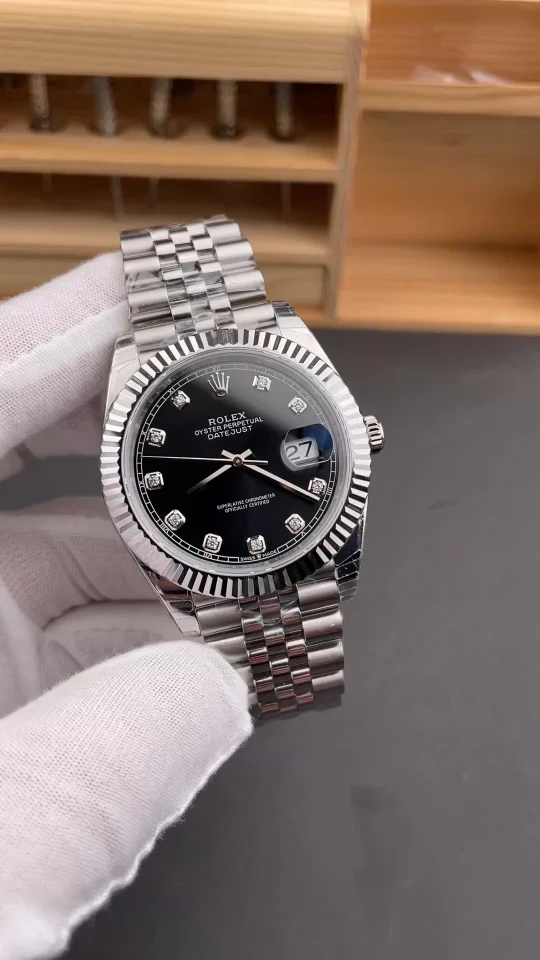 Rolex Datejust Black Dial Diamond-Set 41mm