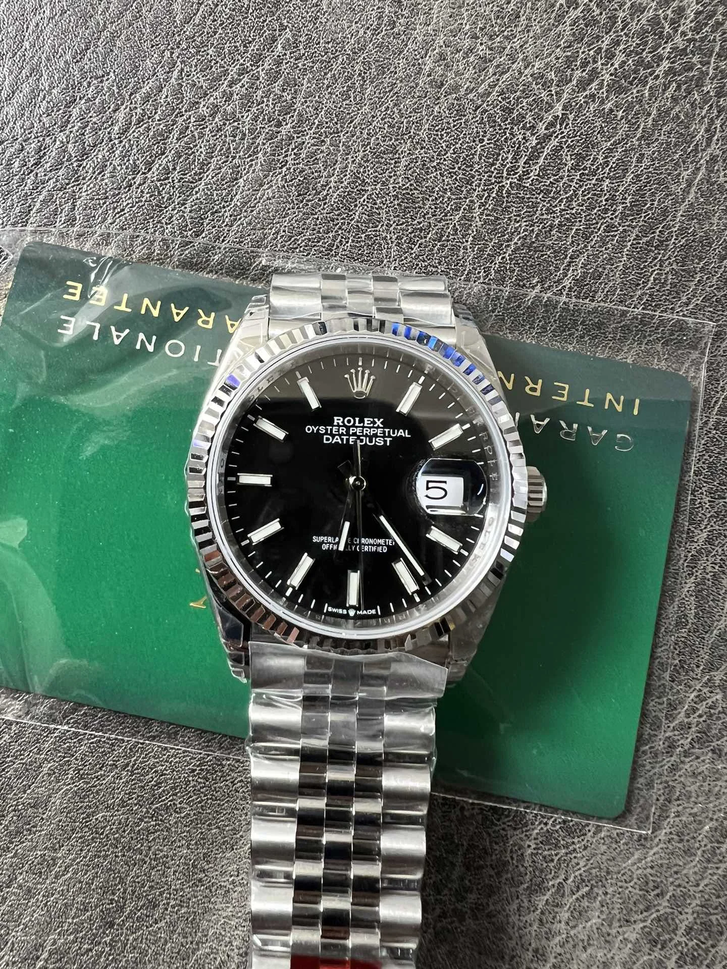 Rolex Datejust Black Dial — photographed off the sweep