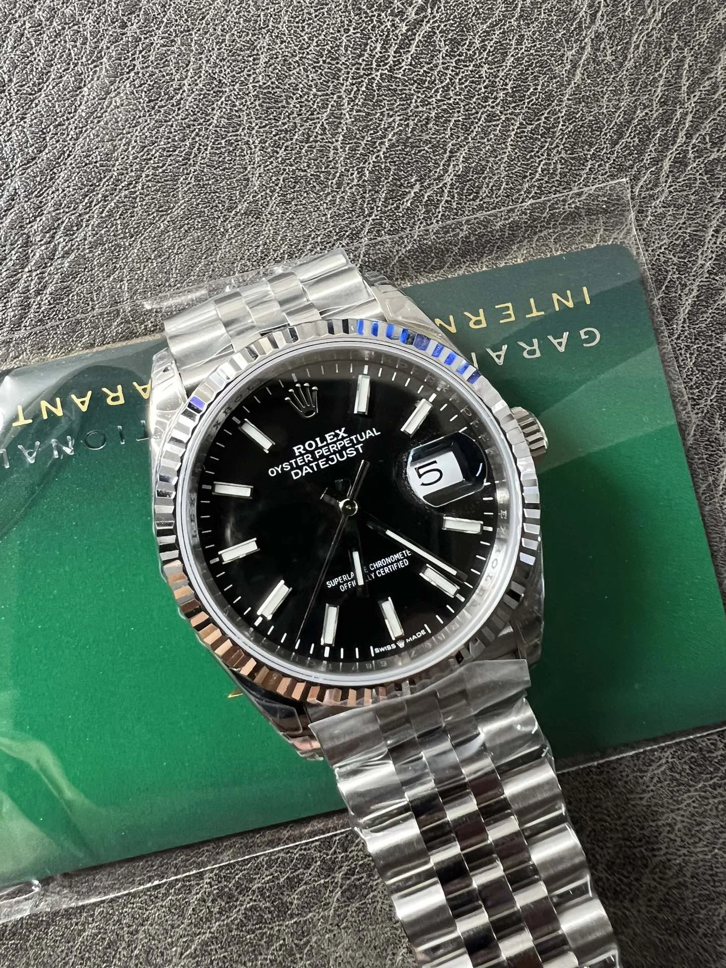 Rolex Datejust Black Dial — photographed off the sweep