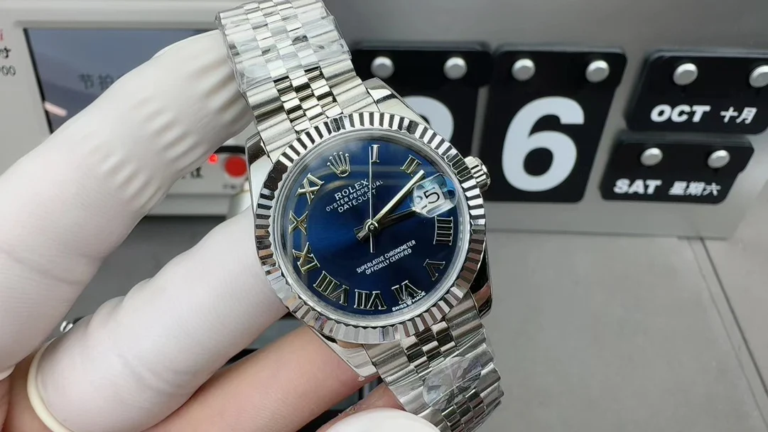 Rolex Datejust Blue Dial 31mm — photographed off the sweep