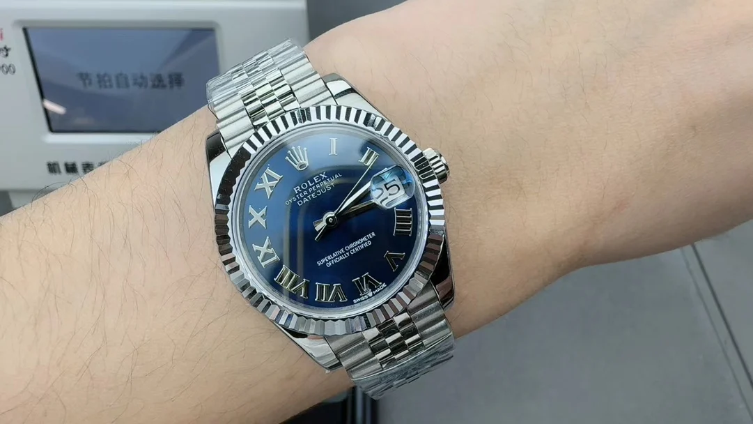 Rolex Datejust Blue Dial 31mm — photographed off the sweep