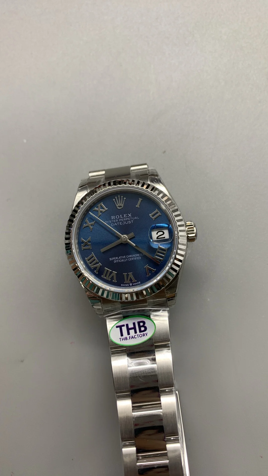 Rolex Datejust Blue Dial 31mm — photographed off the sweep