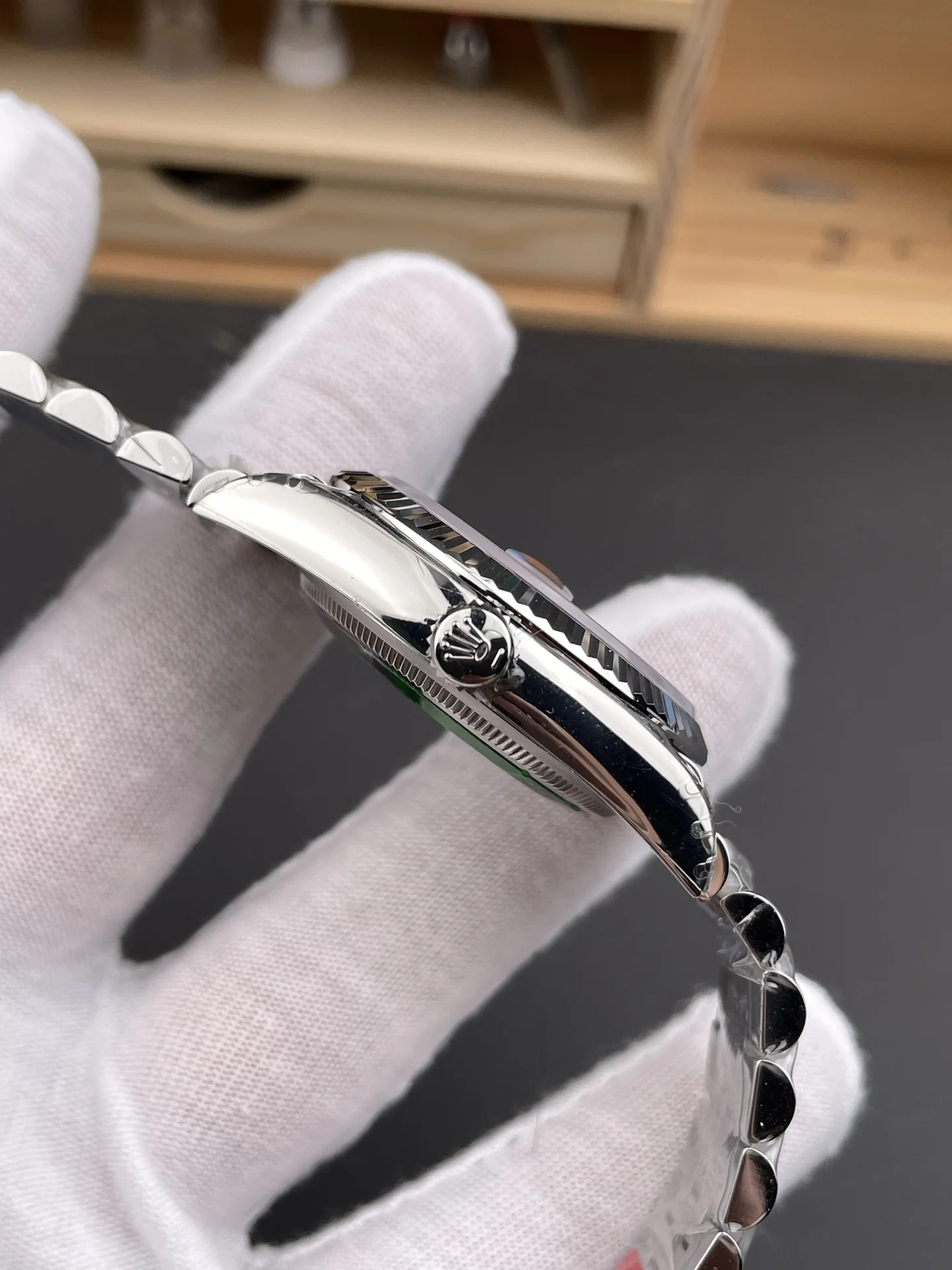 Rolex Datejust Blue Dial 36mm — photographed off the sweep