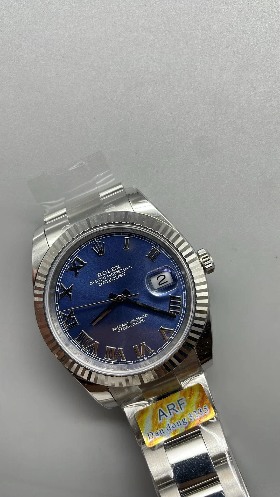 Rolex Datejust Blue Dial 41mm — photographed off the sweep